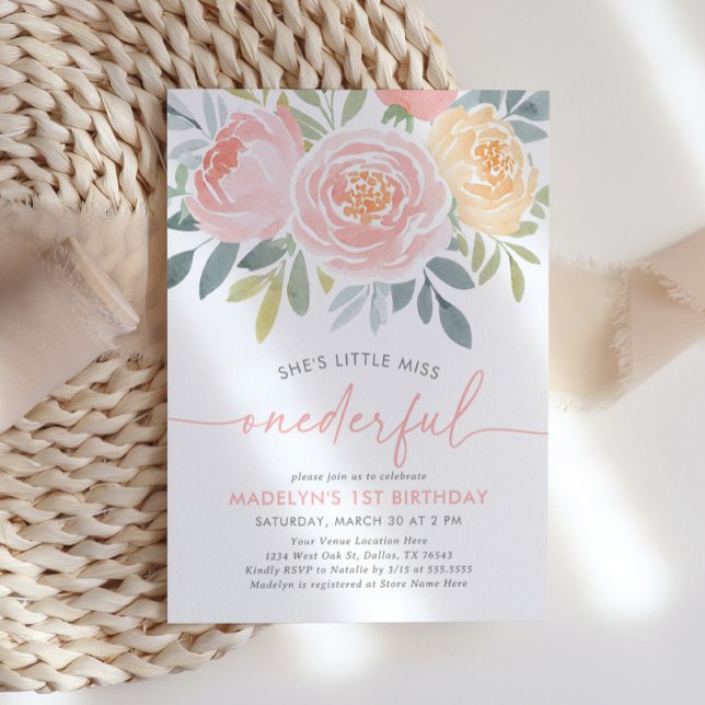 Invitación Pequeña Miss Orgullo Maravilloso Primer Cumpleaños (Subido por el creador)