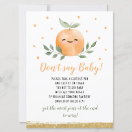 Invitación Pequeña Naranja cortita no dice juego de bebé