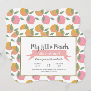 Invitación Pequeña Naranja de Melocotón Frutal Tutti Fruta