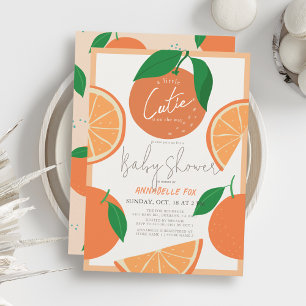 Invitación Pequeña Naranja moderna Baby Shower