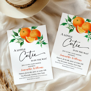 Invitación Pequeña Naranja Monada Neutral Bebé Citrus Shower