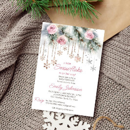 Invitación Pequeña nevada de invierno ducha de bebé pastel