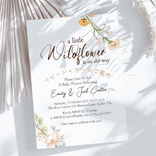 Invitación Pequeña niña de flores silvestres ducha caída flor