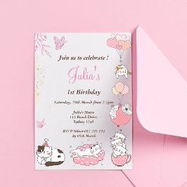 Invitación Pequeña niña pequeña de primer cumpleaños