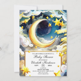 Invitación Pequeña noche estrellada Baby Shower Celestial