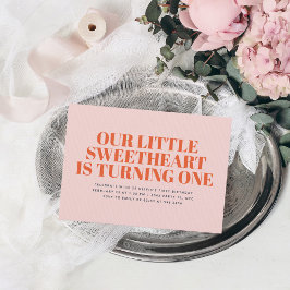 Invitación Pequeña novia Chica moderna Primer cumpleaños