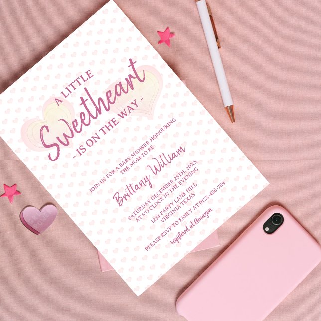 Invitación Pequeña novia está en el camino del Baby Shower ro (Subido por el creador)