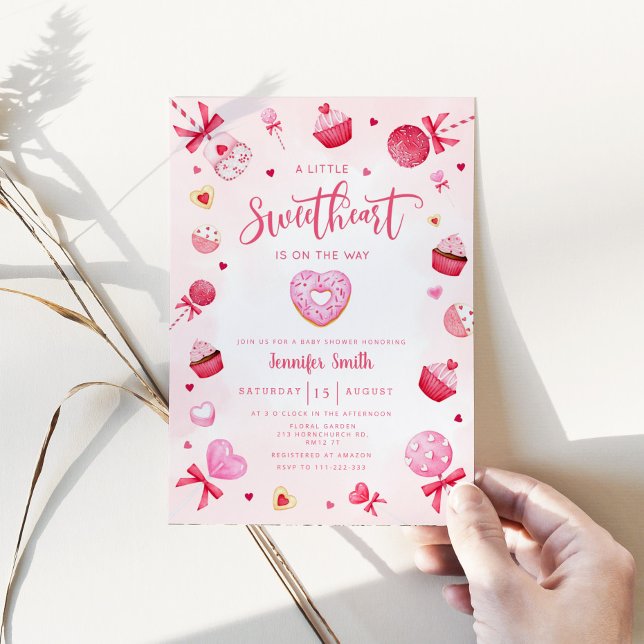 Invitación Pequeña novia rosa está en camino a la ducha de be (Subido por el creador)