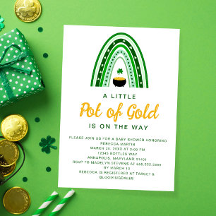 Invitación Pequeña olla de oro en Baby Shower por el Día de S