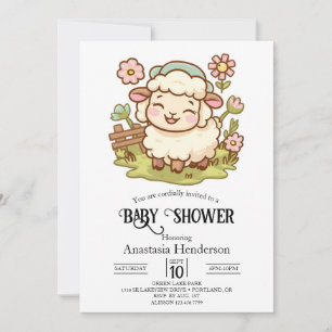 Invitación Pequeña oveja Baby Shower