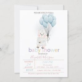 Invitación Pequeña oveja de cordero globa Baby Shower