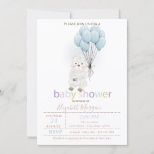 Invitación Pequeña oveja de cordero globa Baby Shower