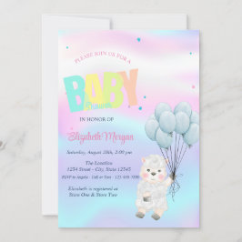 Invitación Pequeña oveja de cordero Holográfica Baby Shower