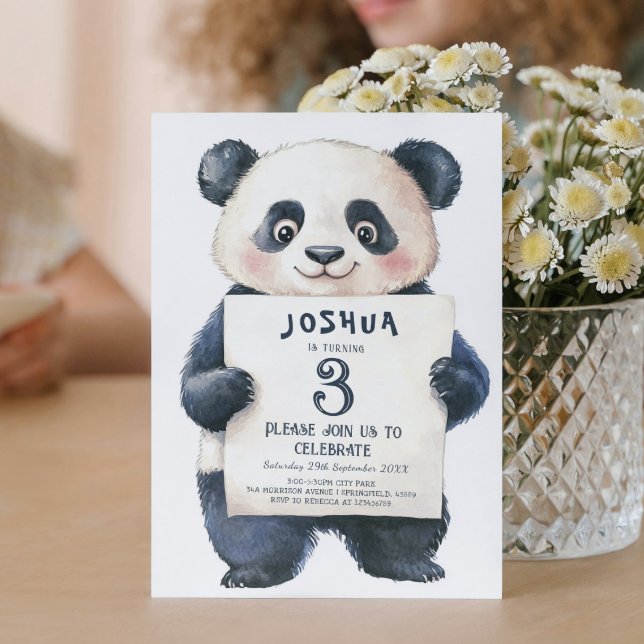 Invitación Pequeña Panda y Fiesta de cumpleaños de niños de R (Subido por el creador)