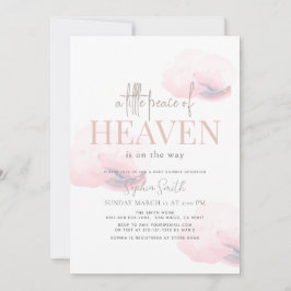 Invitación Pequeña paz del Chica del cielo en la nube rosa Ba