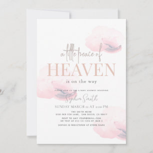Invitación Pequeña paz del Chica del cielo en la nube rosa Ba