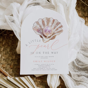 Invitación Pequeña Perla Bajo El Océano Mar Baby Shower