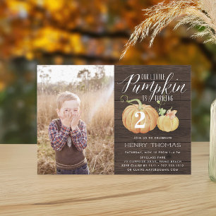 Invitación Pequeña Personalizado de calabaza Edad Fotomía de