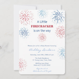 Invitación Pequeña petarda en camino Fiesta de Baby Shower