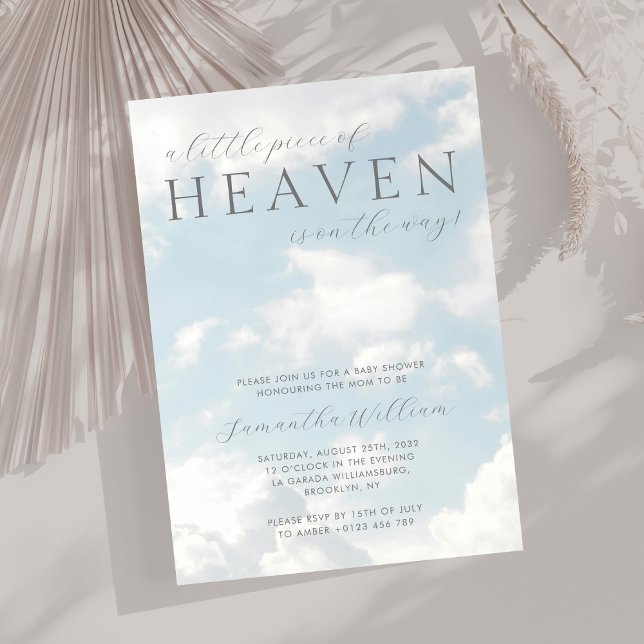 Invitación Pequeña pieza del cielo del sueño de Baby Shower (Subido por el creador)
