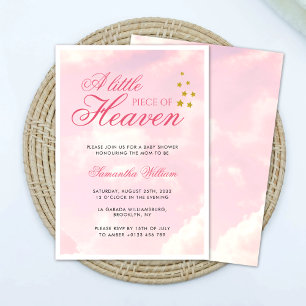 Invitación Pequeña pieza del cielo rosa cielo azul Baby Showe