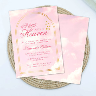 Invitación Pequeña pieza del cielo rosa cielo azul Baby Showe