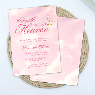 Invitación Pequeña pieza del cielo rosa cielo azul Baby Showe