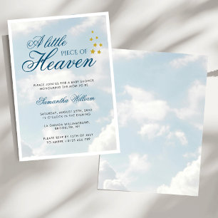 Invitación Pequeña pieza del Heaven Blue Boy Baby Shower