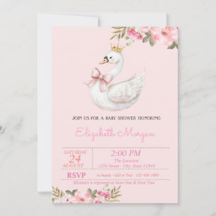Invitación Pequeña Princesa, Baby Shower Arco de Cisne