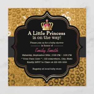 Invitación Pequeña princesa Baby Shower de la corona elegante