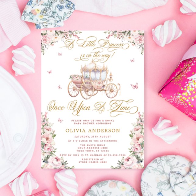 Invitación Pequeña Princesa Carriage Chica de cuento de hadas (Subido por el creador)
