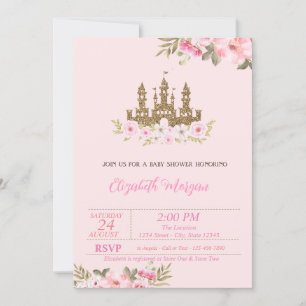 Invitación Pequeña Princesa, Castillo Brillante, Baby Shower 