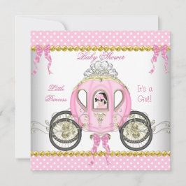 Invitación Pequeña Princesa Chica Baby Shower Carrito rosa