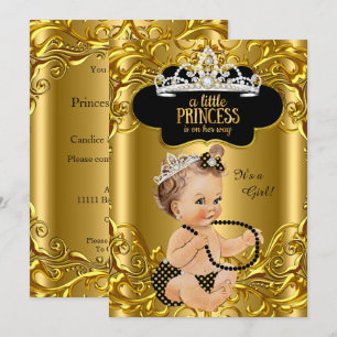 Invitación Pequeña Princesa está en camino Baby Shower Morena