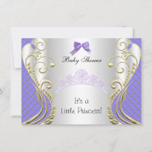 Invitación Pequeña Princesa Fiesta de Bebé Niña Lavanda Púrpu