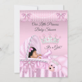 Invitación Pequeña Princesa Fiesta de Bebé Niña rosa Étnico