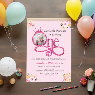Invitación Pequeña Princesa Foto de cumpleaños