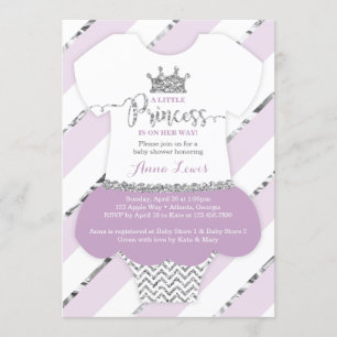 Invitación Pequeña Princesa Invitada de Baby Shower, falsa Pu