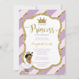 Invitación Pequeña Princesa Invitada de Baby Shower, falsa Pu