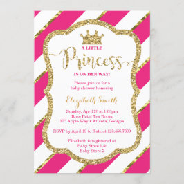 Invitación Pequeña Princesa Invitada de Baby Shower, falsa Pu