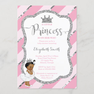 Invitación Pequeña Princesa Invitada de Baby Shower, falsa Pu