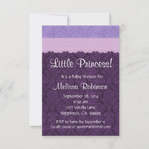 Invitación Pequeña Princesa Morada Chica Baby Shower S210