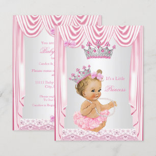 Invitación Pequeña Princesa Niña Fiesta de Bebé Rosa Rubia