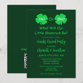Invitación Pequeña revelación de género de Shamrock