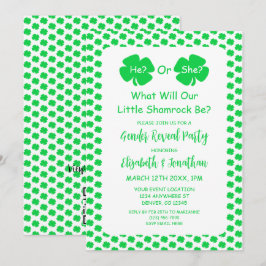 Invitación Pequeña revelación de género de Shamrock