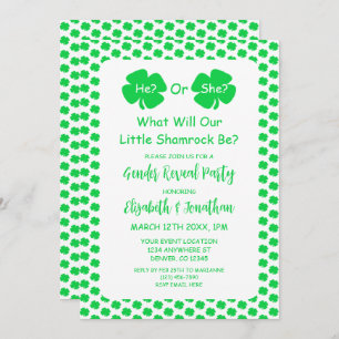 Invitación Pequeña revelación de género de Shamrock
