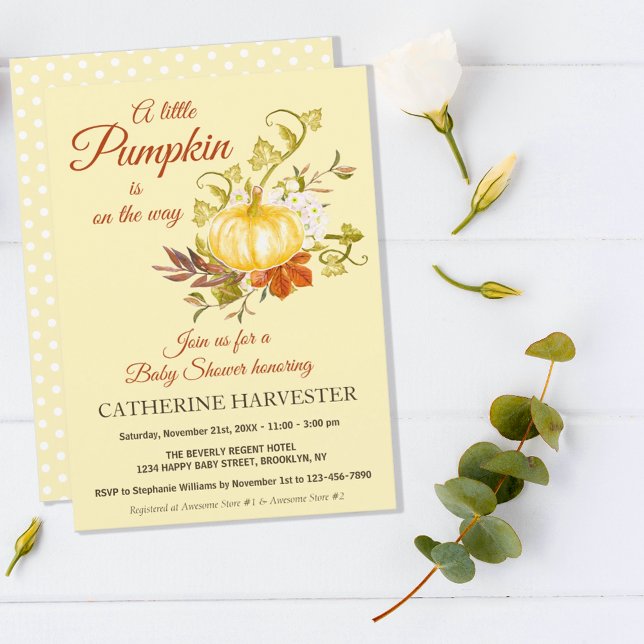 Invitación Pequeña Rústica de Calabaza Cae Baby Shower (Subido por el creador)