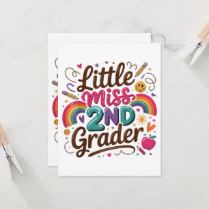 Invitación Pequeña Señorita 2do Grado Primer Día de Segundo G