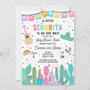 Invitación Pequeña Señorita En El Camino Chica Fiesta Baby Sh