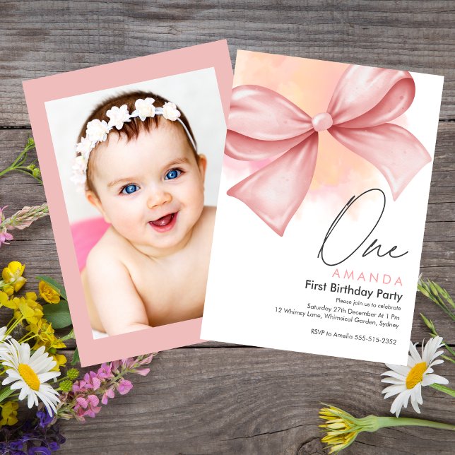 Invitación Pequeña señorita Maravillosa Rosa Primera invitaci (Subido por el creador)